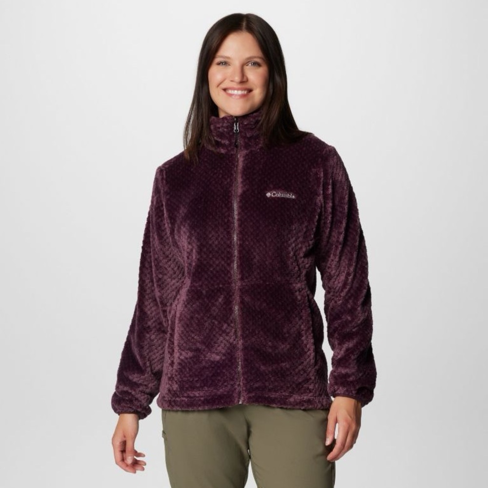 Columbia Beech Forest Burgundy Full Zip Plush Fleece Jacket